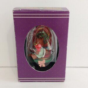 Mistletoe Magic Bear & Bird Sitting By Stained Glass Christmas Ornament